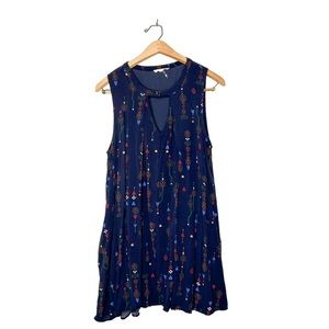 Entro‎ Sleeveless Boho Print A line Mini Dress Large L